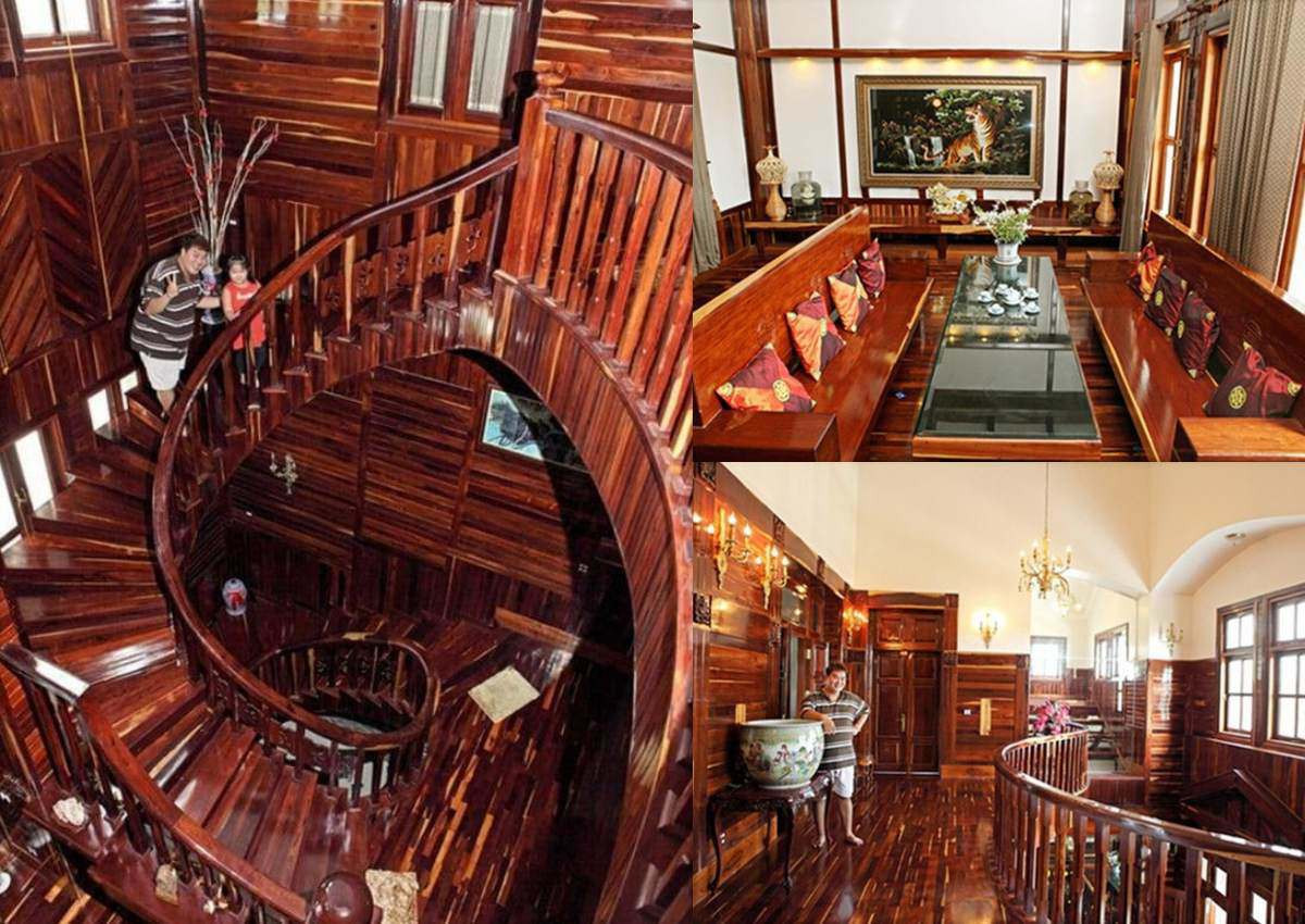 Ngoài ra, Hoàng Mập còn có một cơ ngơi không kém phần sang chảnh là căn biệt thự 1.000m2 được phủ kín bằng gỗ quý. Ảnh: Internet