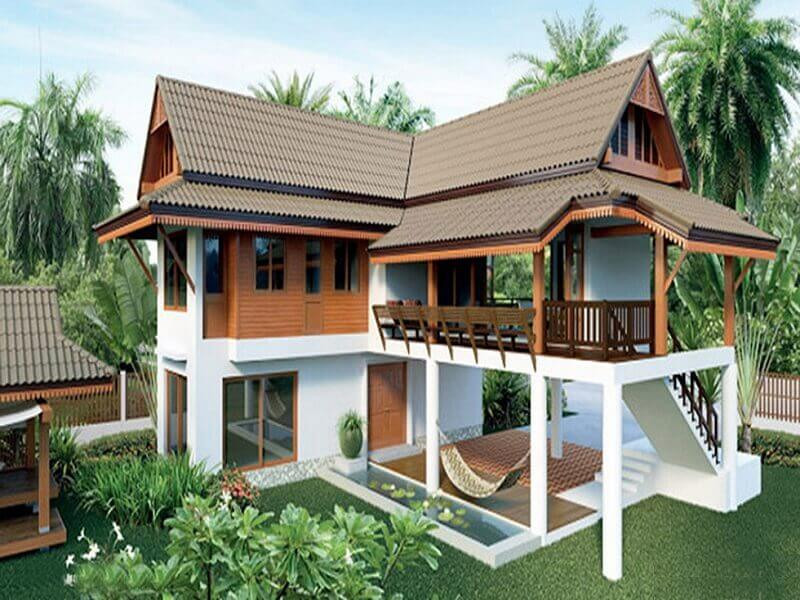 Nhà sàn bê tông thường được thiết kế theo hướng hiện đại đan xen với kiến trúc nhà sàn truyền thống để phù hợp với cuộc sống hiện đại. Ảnh: Wedo