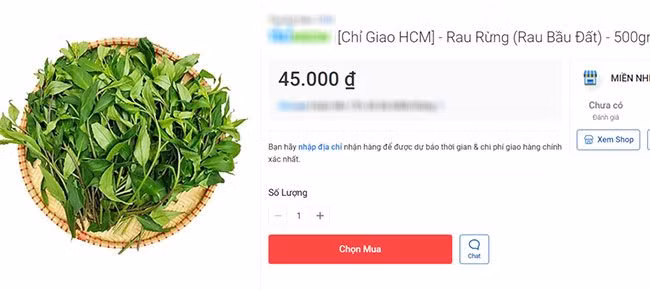 Trên các sàn thương mại điện tử, bầu đất được rao bán với giá từ 65.000 đến gần 100.000 đồng/kg nhưng cũng không dễ tìm. Ảnh chụp màn hình