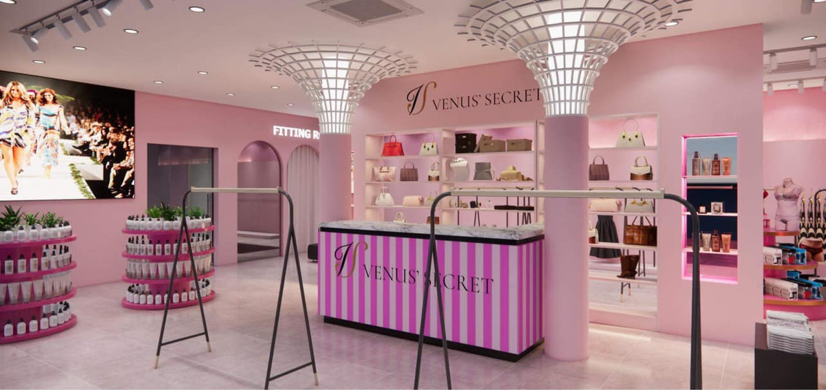 Tủ đồ hiệu được bố trí hợp lý.