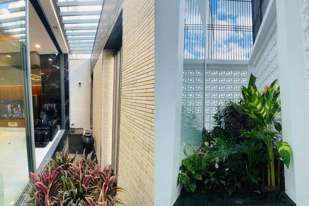 Khu vực giếng trời và trồng cây xanh được yêu cầu thiết kế riêng nhằm tạo không gian sống mở, gần gũi thiên nhiên.