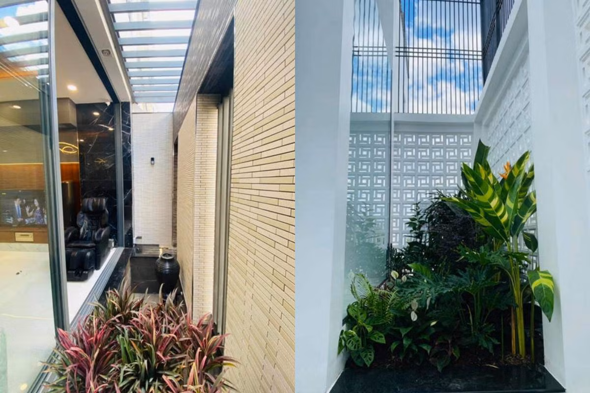 Khu vực giếng trời và trồng cây xanh được yêu cầu thiết kế riêng nhằm tạo không gian sống mở, gần gũi thiên nhiên.