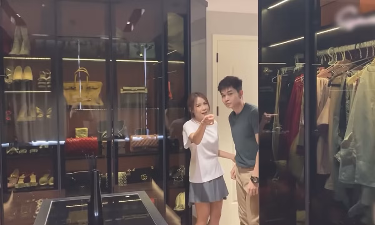 Trong phòng để đồ hiệu của Sam có bàn make up tự đóng mở. Ảnh: Ngoisao