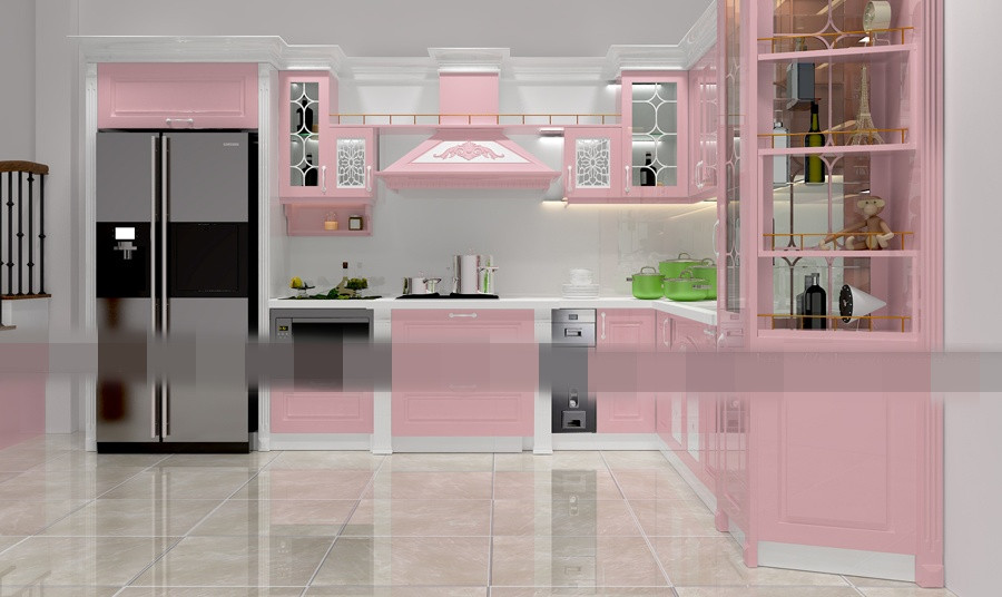 Những ô cánh kính kết hợp hoa văn làm điểm nhấn rất tinh tế. Ảnh" Tubepxuyenviet