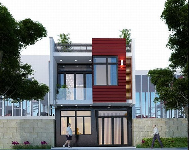 Ngôi nhà mang thiết kế đơn giản với khối hình hộp vuông vức, khoẻ khoắn. Ảnh: Thietkenhadepmoi