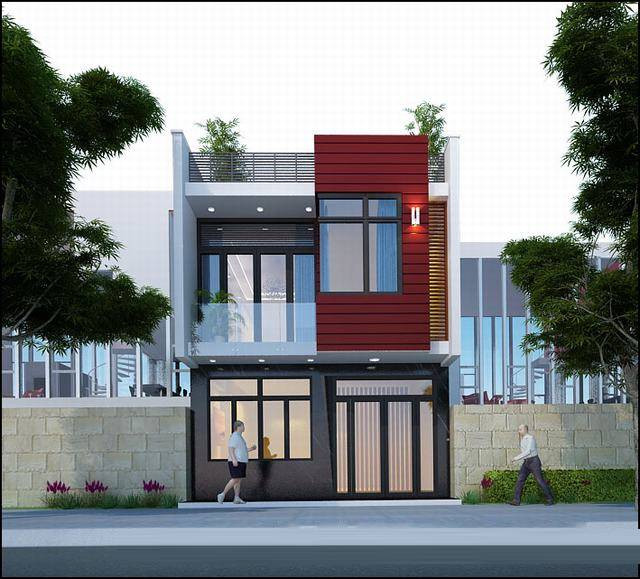 Mặt tiền ngôi nhà ấn tượng bởi các khối hộp vuông vức và những mảng giật cấp đặt cạnh nhau. Ảnh: Wedo