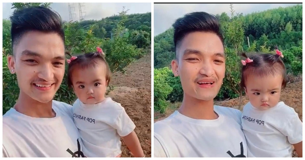 Bé Minnie khá lạ lẫm khi lần đầu thấy khung cảnh rộng lớn, ngập màu xanh ngát trong khu vườn. Nguồn ảnh: Facebook, Tiktok