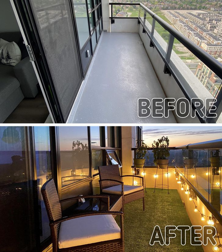 Ban công trở thành nơi thư giãn lý tưởng.