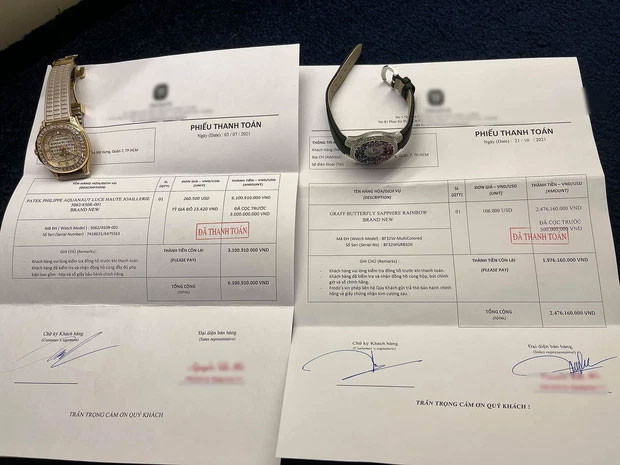 Trước diễn biến này, ngay lập tức Đoàn Di Băng có động thái đáp trả. Nữ ca sĩ tung hóa đơn mua bán sản phẩm có giá 106.000 USD (tương đương 2.476.160.000 đồng). Ảnh: FBNV