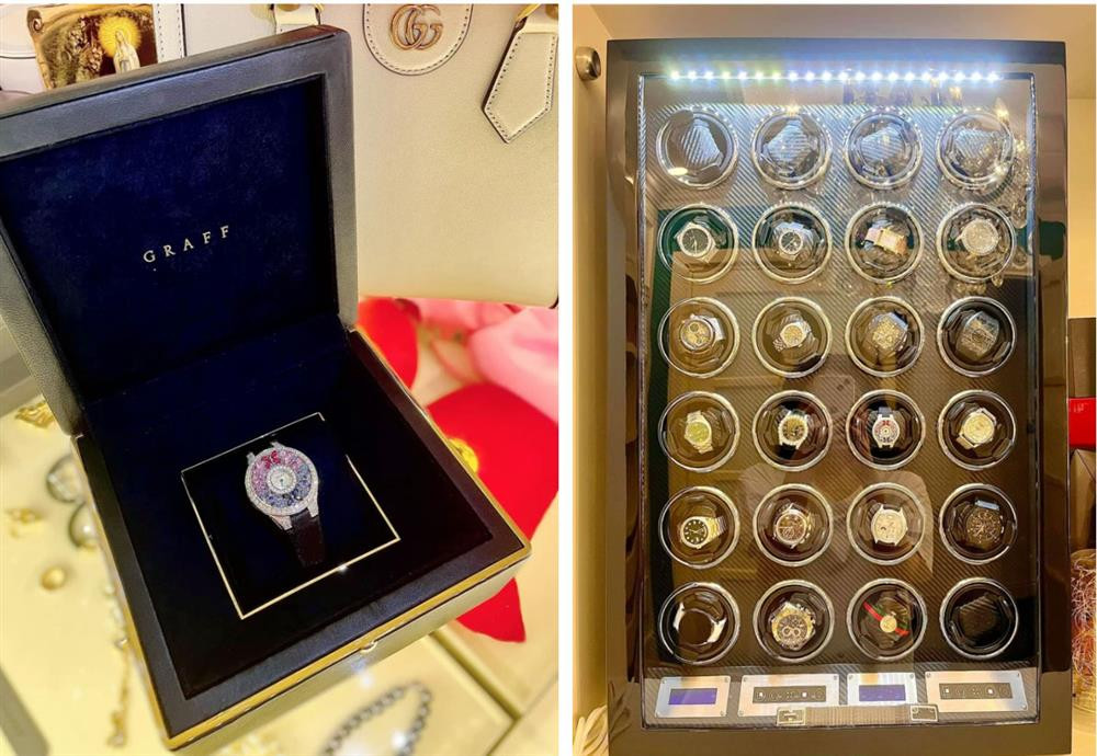 Bộ sưu tập đồng hồ hàng chục tỷ của vợ chồng Đoàn Di Băng khiến khán giả trầm trồ. Ảnh: FBNV