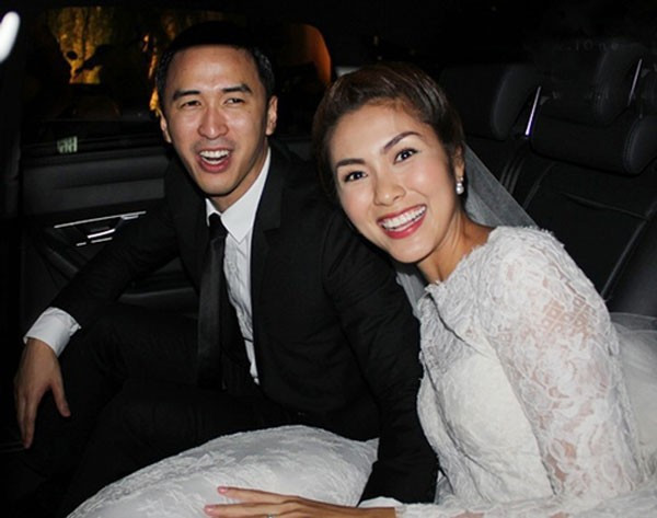 Thiếu gia Louis Nguyễn - con trai doanh nhân Johnathan Hạnh Nguyễn kết hôn hôn với ngọc nữ Tăng Thanh Hà vào năm 2012. Ảnh: Internet
