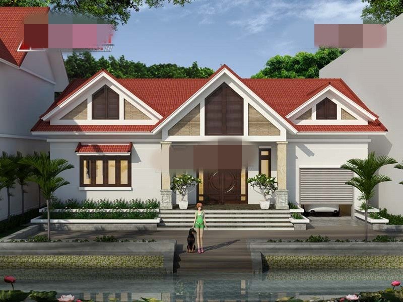 Với diện tích 200m2, ngôi nhà được thiết kế theo kiểu kiến trúc nhà vườn 3 gian truyền thống kết hợp hiện đại. Ảnh: Angcovat