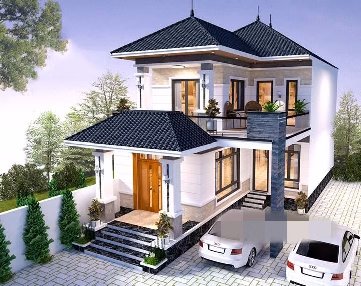 Ở vùng nông thôn, nhà 2 tầng được ưa chuộng nhiều bởi có diện tích xây dựng rộng rãi. Ảnh: Nha360