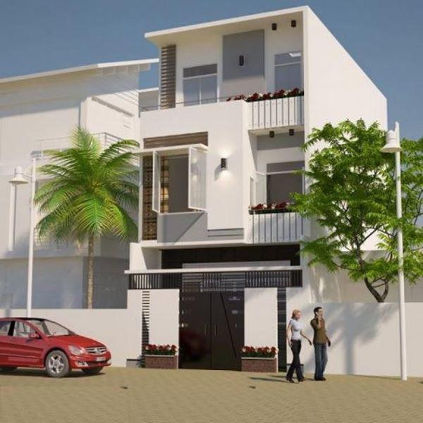 Nhà phố 3 tầng sử dụng kính cường lực giúp lấy ánh sáng và tăng thêm phần sang trọng. Ảnh: Internet