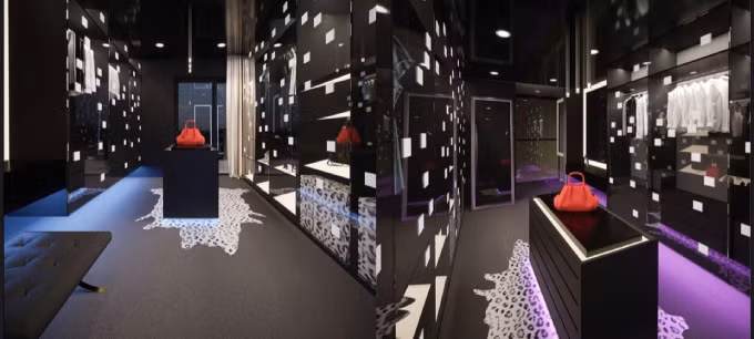 Phòng thay đồ với tông đen trắng mang đến vẻ hiện đại và sang trọng. Ảnh: Ngoisao