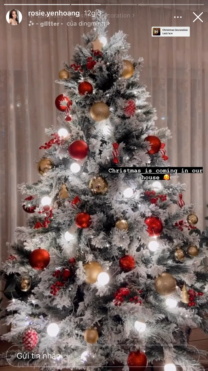 Rich kid Quảng Bình - Rosie Yến Hoàng cũng cập nhật tình hình Giáng sinh từ đầu tháng 12.