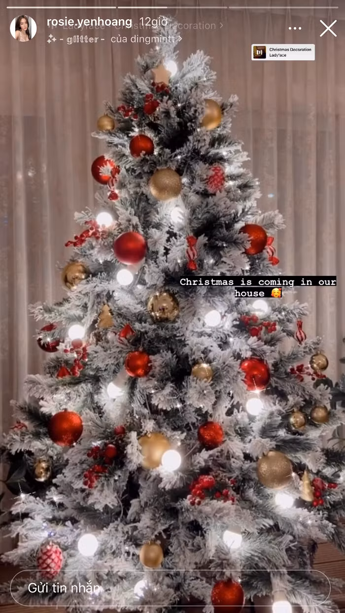 Rich kid Quảng Bình - Rosie Yến Hoàng cũng cập nhật tình hình Giáng sinh từ đầu tháng 12.