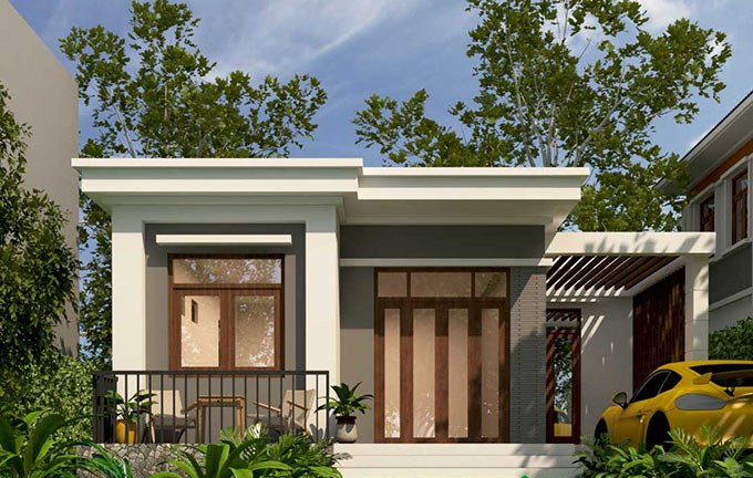 Toàn bộ hệ cửa được làm bằng chất liệu kính, khung nhôm giả gỗ vừa hiện đại vừa ấm cúng. Ảnh: Wedo