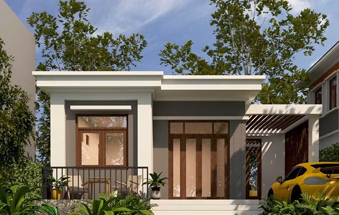 Toàn bộ hệ cửa được làm bằng chất liệu kính, khung nhôm giả gỗ vừa hiện đại vừa ấm cúng. Ảnh: Wedo