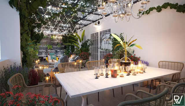 Biệt thự của Lý Nhã Kỳ rộng, có có khu vui chơi giải trí, lounge, phòng ballroom để đãi tiệc sức chứa 100 khách, có khu karaoke, khu tập gym, và có 10 căn hộ bên trong. Ảnh: TTT