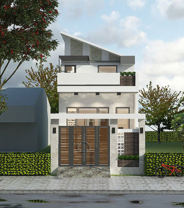 Nhà có gác lửng được phối màu tinh tế, hiện đại. Ảnh: Anlocgroup