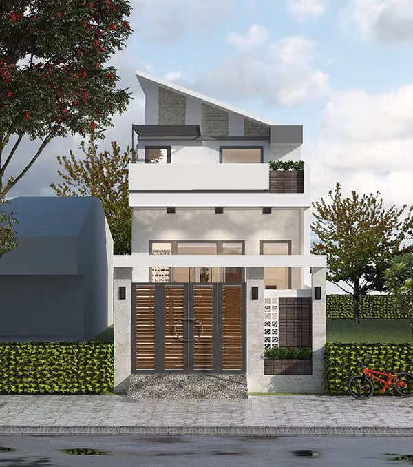 Nhà có gác lửng được phối màu tinh tế, hiện đại. Ảnh: Anlocgroup