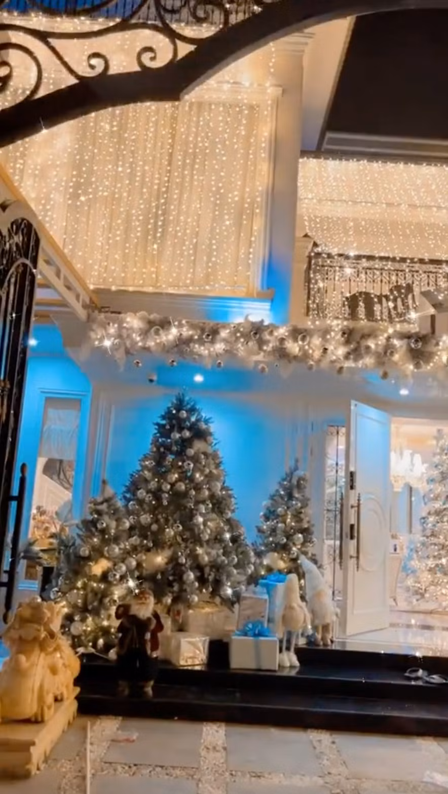 Đáng chú ý, cây thông trong biệt thự được đính pha lê nhập khẩu từ châu Âu, có giá tới 100 triệu đồng. Nguồn ảnh; chụp màn hình, FBNV