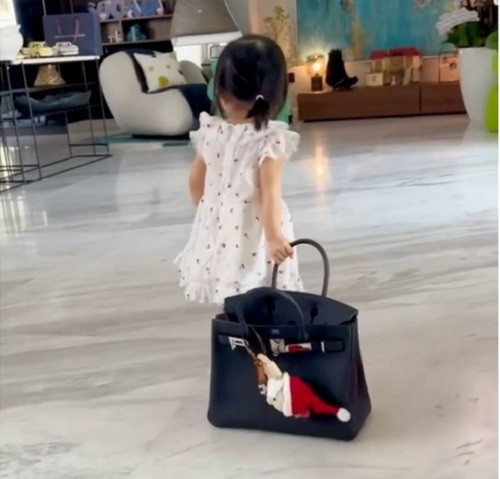 Đáng chú ý, Suchin khiến cộng đồng mạng "mắt tròn mắt dẹt" khi kéo lê túi hàng hiệu của mẹ một cách không thương tiếc.
