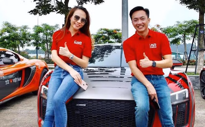 Sau 1 tháng hẹn hò, Cường Đô La đã đề nghị Đàm Thu Trang học lái siêu xe, từ đó cả hai có thêm đam mê tốc độ. Ảnh: Vietnammoi