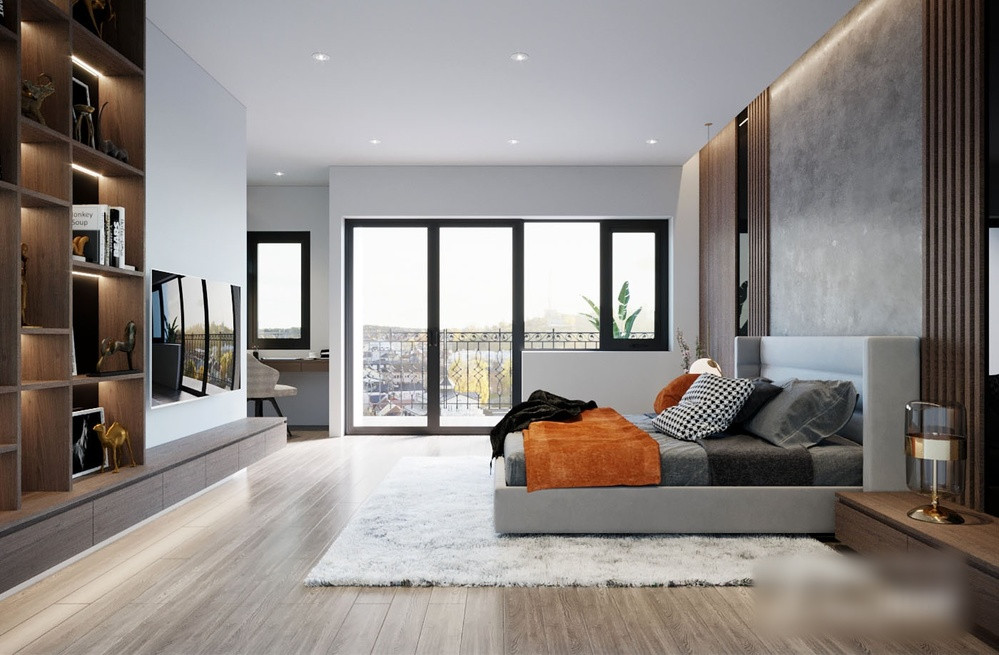 Phòng ngủ của vợ chồng Quế Ngọc Hải không bày biện quá cầu kỳ, nội thất cũng khá đơn giản. Ảnh: Dream Home