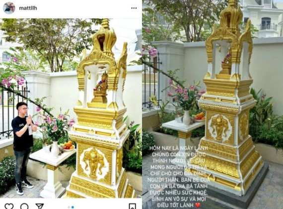 Cách đây ít giờ, Matt Liu - Hương Giang đồng loạt đăng tải hình ảnh thắp hương làm lễ trước sân biệt thự mà nàng Hậu mới chuyển tới. Qua đó, cư dân mạng cho rằng Hương Giang - Matt Liu đã về chung một nhà, thậm chí dự đoán đám cưới của cả hai sẽ không còn xa. Ảnh chụp màn hình