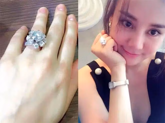 Nhiều lần, Vy Oanh cũng khoe khéo việc đeo nhẫn kim cương có giá trị lên đến cả triệu đô la lên mạng xã hội.