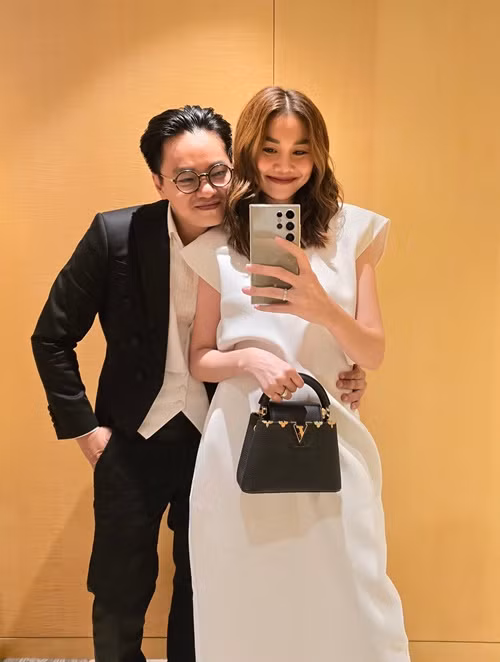 Nữ giám khảo Miss Universe Vietnam 2024 thường đến xem các buổi biểu diễn của chồng.