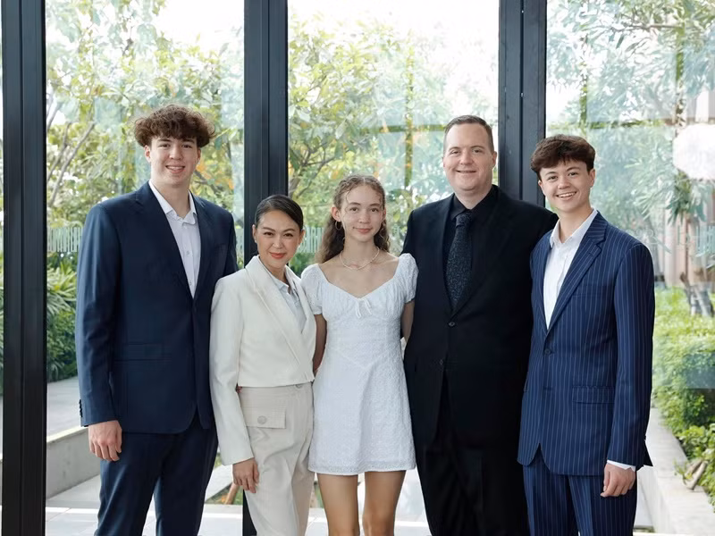 William du học Mỹ từ năm 2022. Cậu bạn đang học văn hóa và chơi bóng rổ chuyên nghiệp. Ảnh: FB Ngọc Nga.