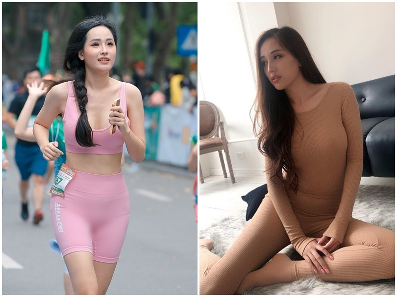 Mai Phương Thúy từng gây hiểu lầm vì mặc đồ màu da. Cô còn bị chê khi mặc đồ bó chẽn chạy bộ. Ảnh: Người Đưa Tin, Dân Việt.