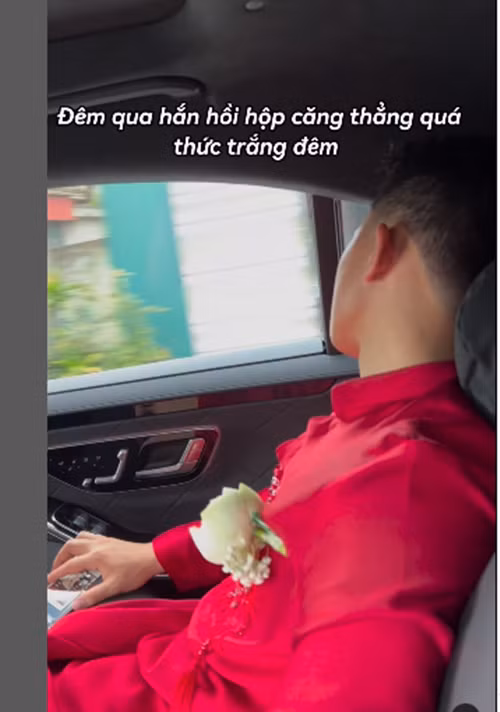 Trong ngày ăn hỏi, chồng Thái Trinh mất ngủ cả đêm.