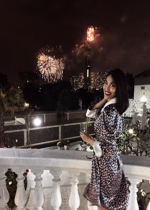 Ban công là nơi Lan Khuê thường ngắm pháo hoa vào mỗi dịp lễ Tết.