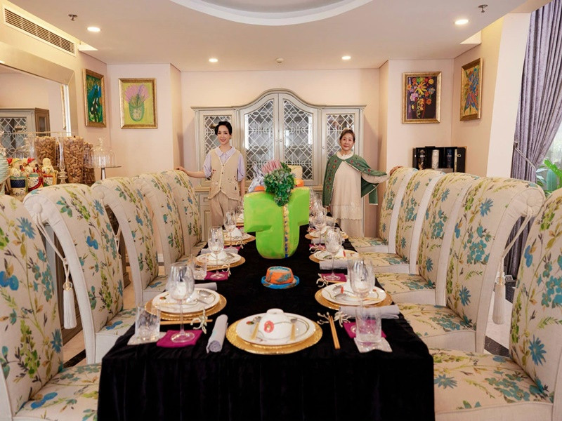 Biệt thự của Giáng My gồm 4 tầng, rất tiện nghi.