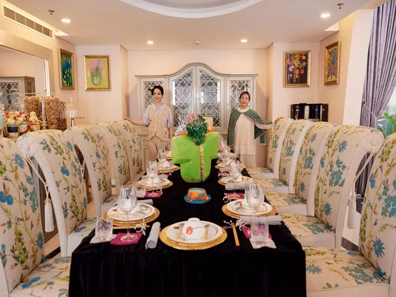 Biệt thự của Giáng My gồm 4 tầng, rất tiện nghi.