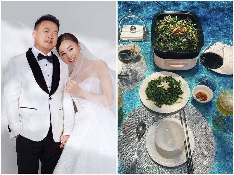 Trên trang cá nhân, Shark Bình đăng tải hình ảnh món ba ba om chuối đậu do Phương Oanh thực hiện. "33 om chuối đậu nhà làm, ngon hơn ngoài hàng", nam doanh nhân viết.