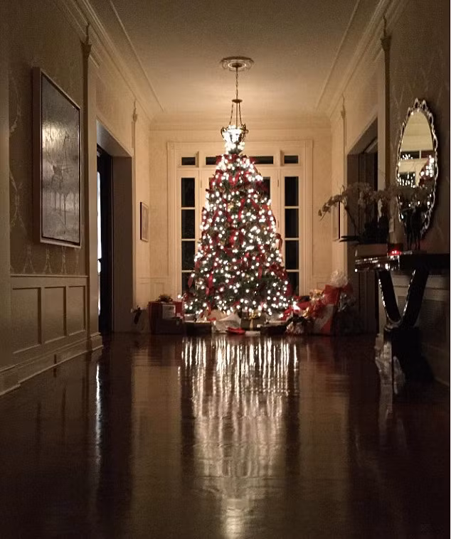 Catherine Zeta-Jones còn khoe ảnh không khí Noel trong gia đình với hình ảnh cây thông ở phòng khách và phòng ăn được trang trí đúng không khí lễ Tết. (Ảnh: Instagram)