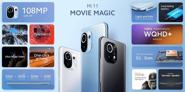 Nếu như ở phiên bản nội địa, Mi 11 khi bán ra không có củ sạc nhanh đi kèm sẵn thì ở phiên bản quốc tế, người dùng sẽ vẫn được tặng kèm củ sạc nhanh 55W sẵn trong hộp thay vì phải lấy riêng như khi mua ở thị trường Trung Quốc (mặc dù nó miễn phí).