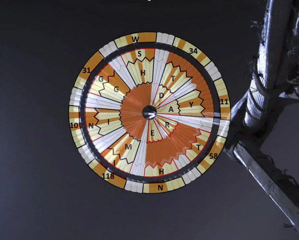 Mỗi chuỗi sọc trắng đỏ trên chiếc dù có đường kính 21m tượng trưng cho một chữ cái. Khi đọc theo thứ tự chiều kim đồng hồ từ vòng trong cùng của dù đến vòng ngoài cùng, các chữ cái khi ghép lại sẽ ra được thông điệp như sau: Dare mighty things (tạm dịch: Dám làm những điều vĩ đại) – câu nói nổi tiếng của cố Tổng thống Mỹ Theodore Roosevelt.