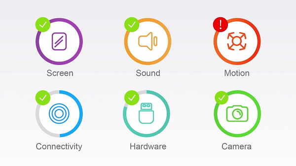 Ứng dụng sẽ tiến hành các bước kiểm tra thiết bị và cung cấp cho bạn một báo cáo nhanh về tình trạng máy.