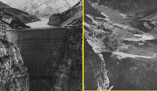 Đến năm 1963, một vụ sạt đất đã xảy ra trên sườn núi Monte Toc, những khối đất khổng lồ lao xuống lòng hồ với tốc độ 110km/h khiến mực nước trong lòng hồ dâng nhanh kinh hoàng, tràn ra khỏi mép đập và lao thẳng xuống ngôi làng bên dưới. Kích thước khổng lồ của Vajont đã không thể cứu được những người dân của ngôi làng phía dưới. Quá trình dự báo ban đầu đã bị sai lệch do chủ quan của cơ quan cảnh báo.