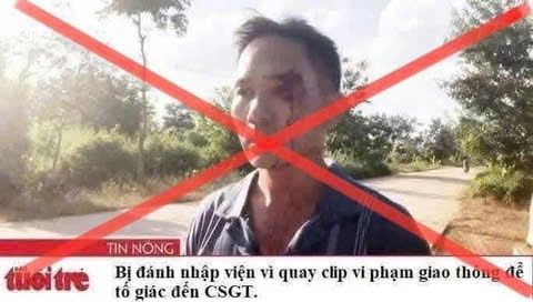 “Bị đánh nhập viện vì quay clip vi phạm giao thông” là tin giả “Bi danh nhap vien vi quay clip vi pham giao thong” la tin gia