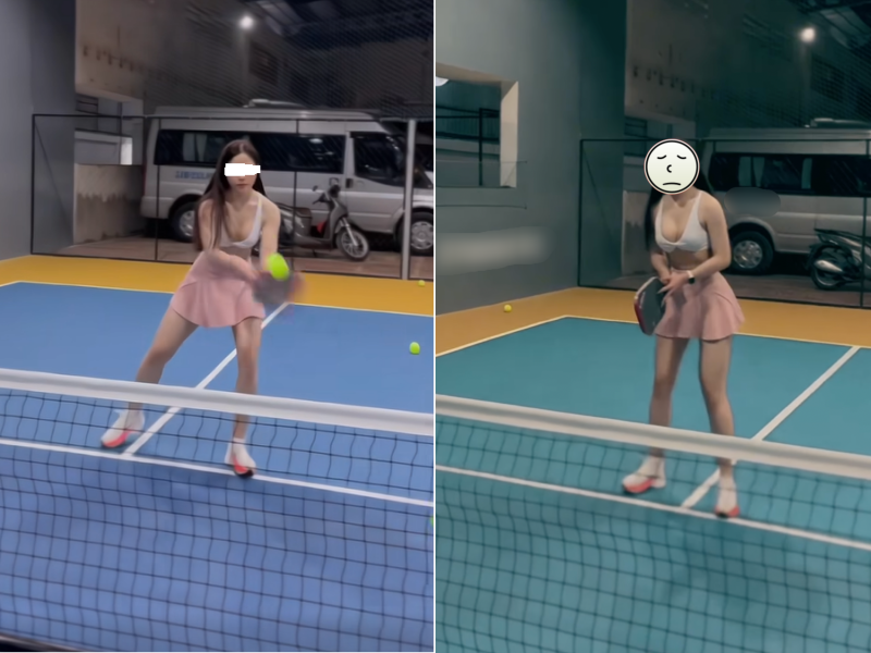 Các bạn nữ nên ăn mặc kín đáo, ngắn vừa đủ để thoải mái chạy và tung vợt trên sân.