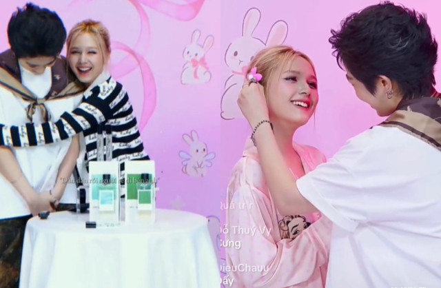 Đặc biệt, khoảnh khắc Xoài Non nhìn bạn "hàng xóm" bằng ánh mắt si mê đã khiến mạng xã hội dậy sóng