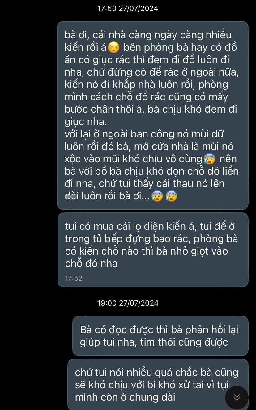 Tuy nhiên sau loạt tin nhắn của cô gái, bạn cùng phòng vẫn không hề hồi âm.