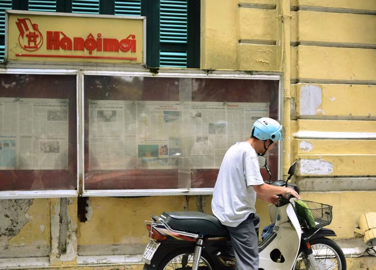 Một góc phố báo Hà Nội Mới - tụ điểm sống ảo của rất nhiều bạn trẻ.